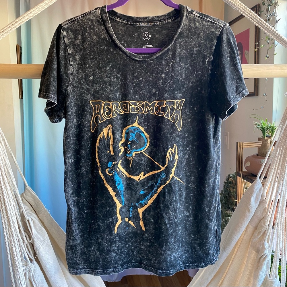 BAND TEE | Aerosmith Distressed Women’s 80’s Rock Metal T-shirt | Sz S | Cotton